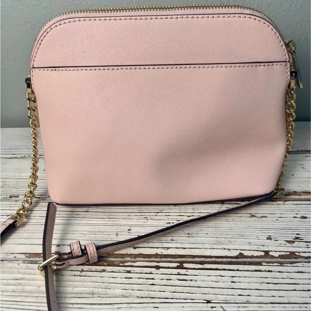 New Michael Kors Blush Leather Large Domed Crossbody Bag Large Cindy - Picture 4 of 6